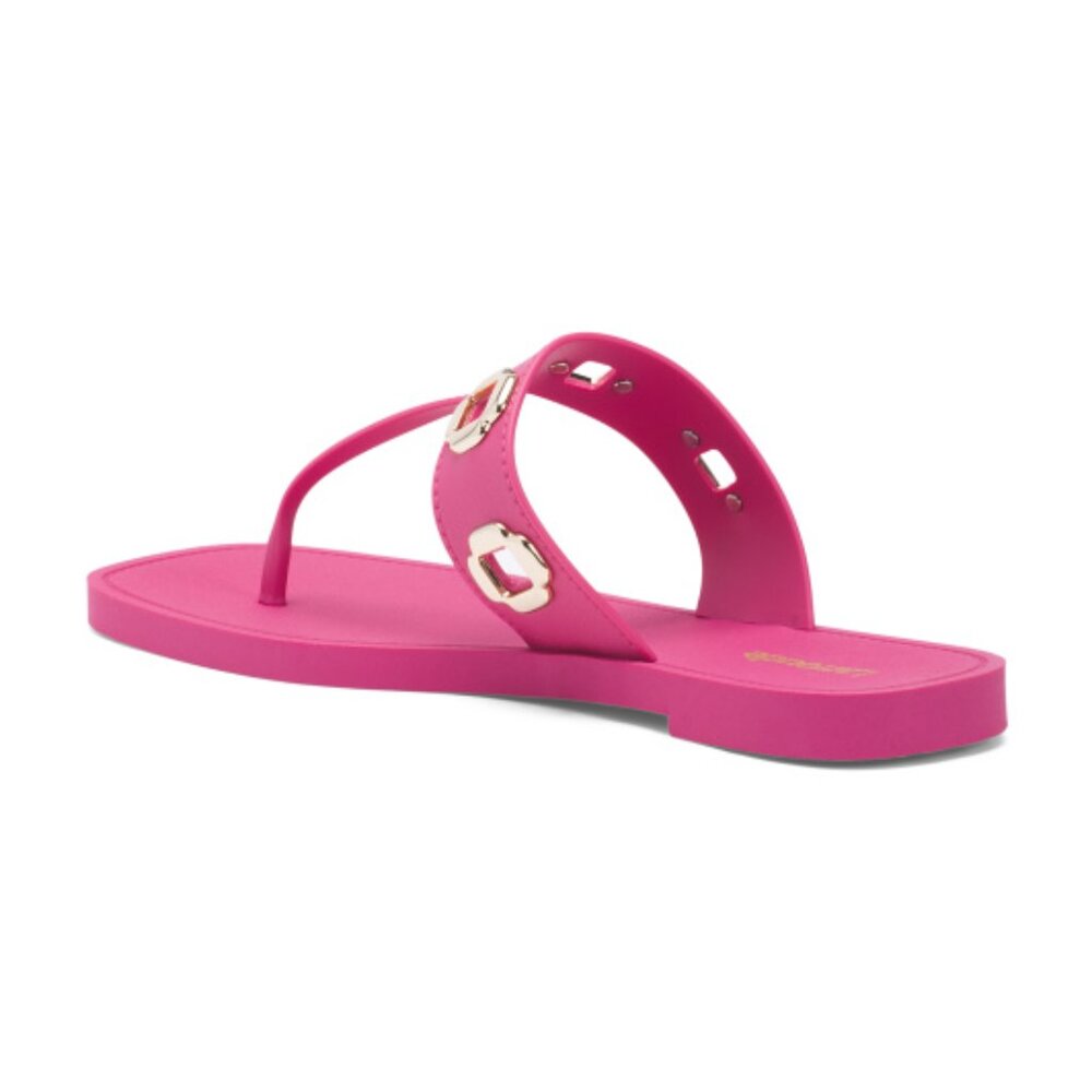 Larroude Milan S Jelly Sandals Pink Thong Slides Made in Brazil Size 4/5 - Picture 9 of 10